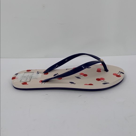 Kate Spade Feldon flipflop sandal slide thong flat shoe cherry navy blue new 9 - Picture 1 of 3